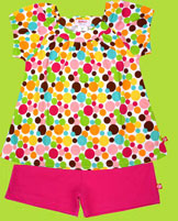 Zutano Gumballs Short Sleeve Viola Top and Fuchsia Pull on Shorts