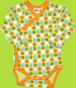 Zutano Itzy-Bitzy Celery Dot Long Sleeve Wrap Bodysuit for Preemie and Newborn