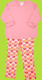 Zutano Pink Long Sleeve T-shirt and Marigold Skinny Leggings 