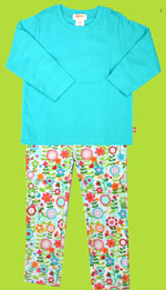 Zutano Pool Long Sleeve T-Shirt and Flower Time Skinny Leggings for Toddlers