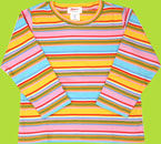 Zutano Toddler Basics Pink/Aqua Multi Stripe Long Sleeve Shirt