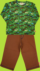 Holstein Loden Long Sleeve T-shirt with Chocolate Cotton Terry Pant