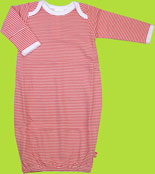 Zutano Itzy Bitzy Red Candy Stripe Gown for Newborn