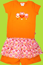 Zutano Toddler Marigold Front Lawn Cap Sleeve Tt and Ruffle Shorts