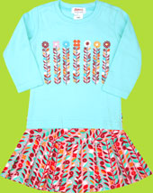 Zutano Collectibles Wonder Flowers Aqua Crewneck