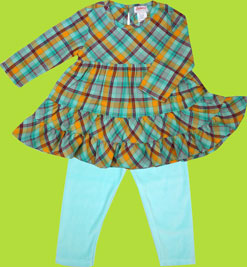 Zutano Collectibles Plaid Flannel Twirling Dress