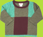 Zutano Collectibles Gray/Pool Color Block Sweater