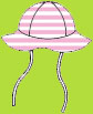 Zutano Pink/White Stripe Sun Hat