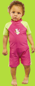 i-play Fuchsia/Lime Sun Protective One-Piece Sunsuit