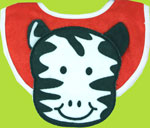 i play red Zebra PVC free bib