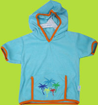 i-play Aqua Palm Trees UPF +50 Hooded Cover-up