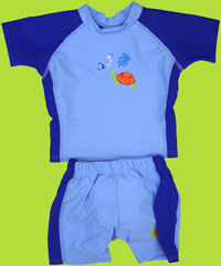 i-play Blue Turtle Two-Piece Sun Suit w/Swimdiaper 