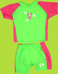i-play Lime Bikinis Two-Piece Sun Suit w/Swimdiaper 