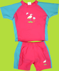 i-play Pink Cranes Two-Piece Sun Suit w/Swimdiaper 
