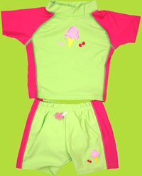 i-play lime sun protective two piece sunsuit with swim diaper