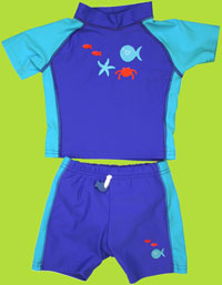 i-play royal blue sun protective two piece sunsuit with swim diaper