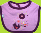 i-play Lavender Bird and Flowers Organic Cotton Bib 