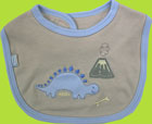 i-play Grey Stegosaurus Organic Cotton Bib 