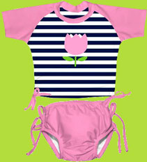 i-play Tulips Mod Tie Rashguard & Swim Diaper 