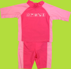 i play Pink Two Tone Two Piece Sun Suit w/Swim Diaper