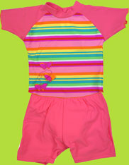 i play Pink Stripe Two Piece Sun Suit w/Swim Diaper