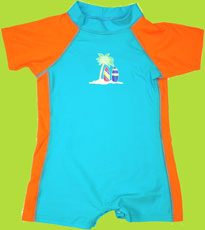 i play pool/orange sun protective one piece sunsuit