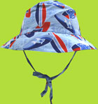 i-play Surfboard Reversible Bucket Hat w/Tie UPF 50+