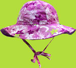 i-play Hibiscus Reversible Floppy Baby Sun Hat w/Tie UPF 50+
