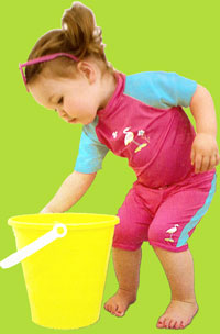i-play Pink Cranes Two-Piece Sun Suit w/Swimdiaper 