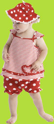 le top red polka dot puppy love swing top and bloomer set