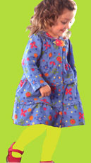 le top Bloomin Fun Corduroy Tiered Dress with Fuchsia Tights