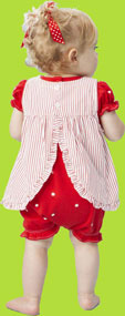 le top Dot Romper and Stripe Pinafore Set 