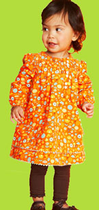 Le Top "Enchanted" Print Cord Dress w/Tights 