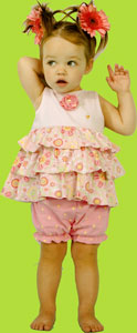 le top 3-D Flower Tiered Top and Polka Dot Panty 