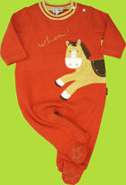 le top Whoa! Pony Applique Footed Coverall