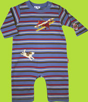 le top Vintage Flight Biplane 'n Dog Stripe Coverall