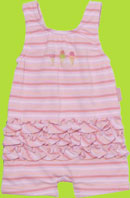 le top Stripe Tank Swimsuit w/Boy Leg and Ruffles