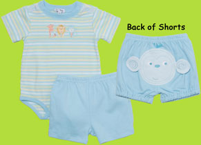 lle top "Popsickle Buddies" Stripe Bodysuit and Shorts