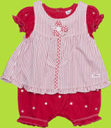 le top Dot Romper and Stripe Pinafore Set 