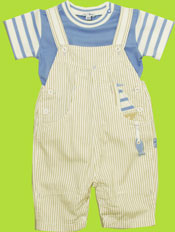 le top "Boat" Stripe Woven Shortall Set 