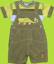 le top Rad Reptiles Striped Shirt and Woven Shortall 