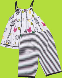 le top Butterfly Wishes Smocked Suntop and Capri Set 