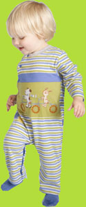 Le Top "Bicycle Duo" Stripe Pieced Coverall 