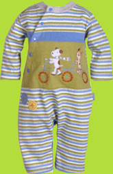 Le Top "Bicycle Duo" Stripe Pieced Coverall 