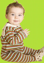le top Striped Footed Coverall w/Puppy Feet 