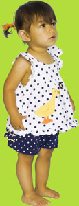 Le Top Ducky & Daisies Navy Dot Sunsuit Top & Panty 