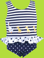 Le Top Mommy and Ducklings Skirted Swimsuit for infants