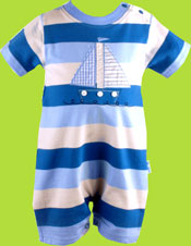 Le Top "Sail Away" Sailboat Striped Romper 