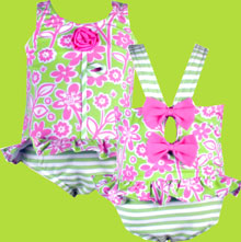 Le Top "Spring Meadow" Skirted Swimsuit w/3D Flower