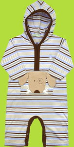 le top Puppy Pocket Hooded Stripe Coverall 